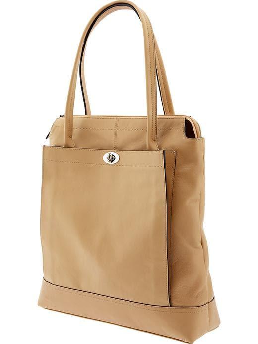 Banana Republic Womens Leighton Leather Tote Camel Size One Size