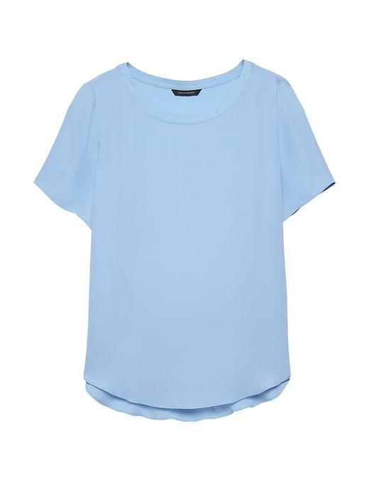 Banana Republic Womens High-low Hem Top Light Blue Size S