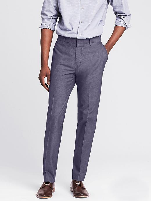 Banana Republic Mens Modern Slim Non Iron Navy Cotton Pant Size 32w 36l Tall - Blue