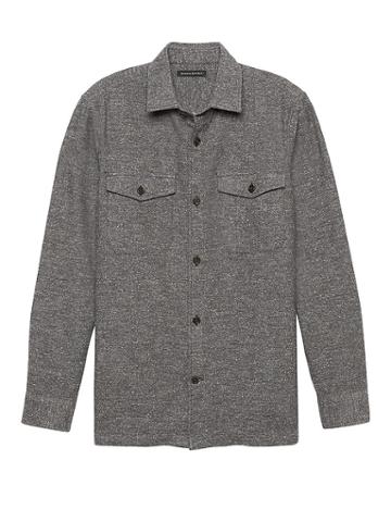 Banana Republic Mens Br X Kevin Love   Japanese Cotton Blend Shirt Jacket Dark Gray Size Xs