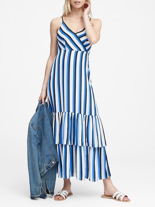 Banana Republic Stripe Tiered Maxi Dress
