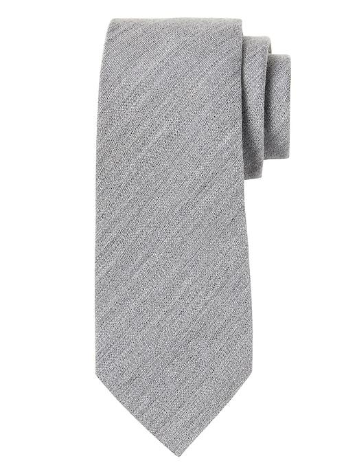Banana Republic Mens Mlange Wool-silk Nanotex Tie Heather Charcoal Gray Size One Size