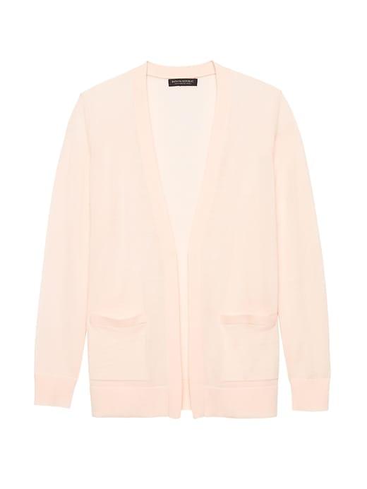Banana Republic Womens Machine-washable Merino Boyfriend Cardigan Sweater Pink Blush Size S