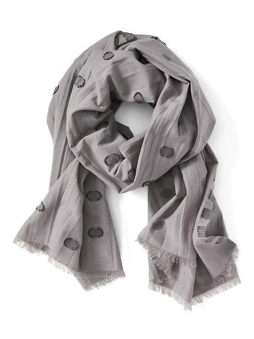 Banana Republic Textured Polka Dot Scarf - Medium Grey
