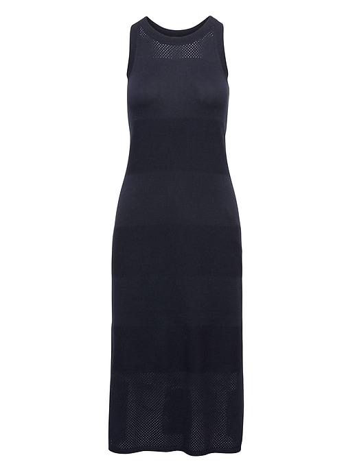 Banana Republic Womens Pointelle Mixed-stitch Sweater Dress Navy Size S