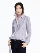 Banana Republic Womens Riley Fit Striped Shirt Size 0 - Pink Multi