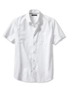 Banana Republic Slim Fit Non Iron Short Sleeve Shirt - White