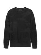 Banana Republic Mens Japan Online Exclusive Cotton Camo Crew-neck Sweater Black Size L