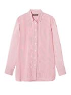 Banana Republic Womens Parker-fit Ruffle Boyfriend Tunic Red Stripe Size Xl