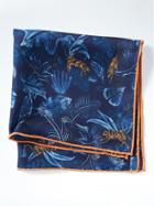 Banana Republic Mens Jungle Pocket Square - Marina Blue