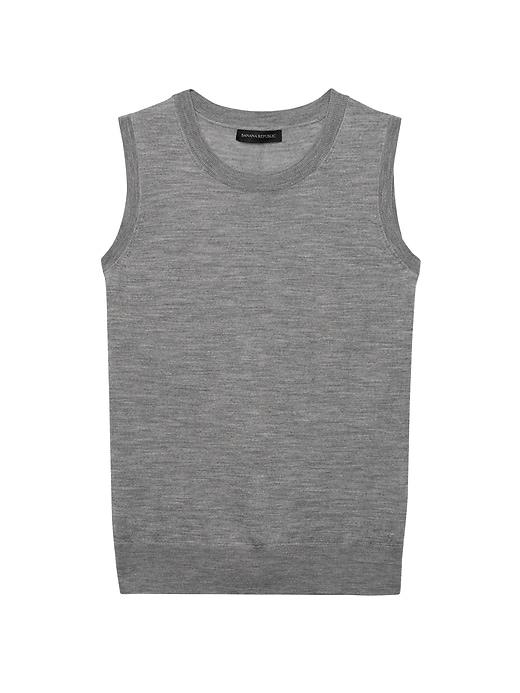 Banana Republic Womens Machine-washable Merino Sweater Shell Heather Gray Size S