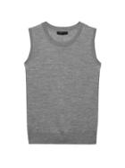 Banana Republic Womens Machine-washable Merino Sweater Shell Heather Gray Size S