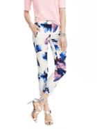 Banana Republic Ryan Fit Textured Floral Slim Straight Pant Size 0 Petite - Painted Floral