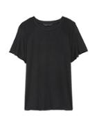 Banana Republic Womens Soft Stretch Flutter-sleeve T-shirt Black Size M
