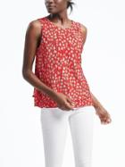 Banana Republic Womens Floral Pleat Layer Top - Red