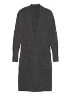 Banana Republic Womens Petite Plush Wool Blend Duster Cardigan Sweater Heather Charcoal Size Xs