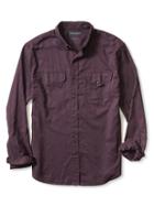 Banana Republic Mens Grant Fit Micro Twill Shirt Size L - Burgundy