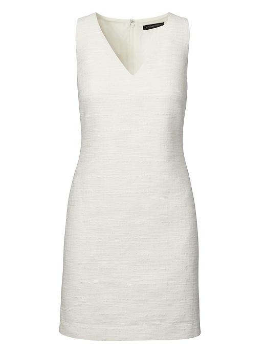 Banana Republic Womens Tweed Sheath Dress White Size 8
