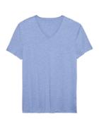 Banana Republic Mens Tech Cotton V-neck T-shirt Heather Light Blue Size Xl