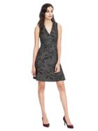 Banana Republic Womens Fit And Flare Flower Print Dress - Gray Texture
