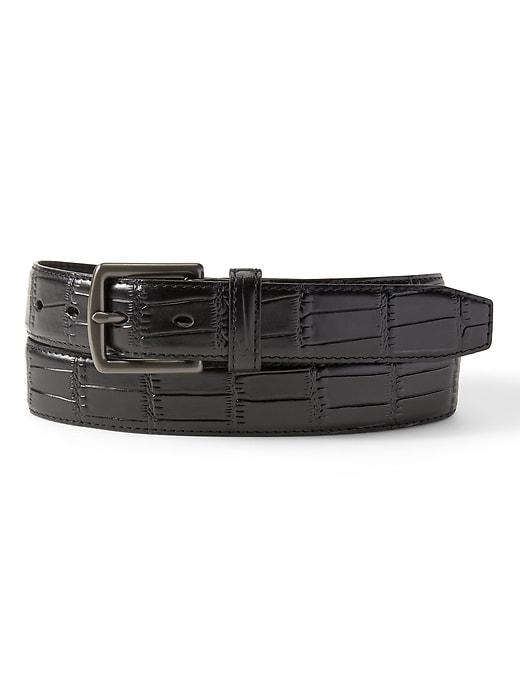 Banana Republic Mens Liam Croc Belt Black Size 34