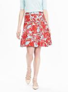 Banana Republic Womens Flare Print Skirt Size 0 - Candy Teal
