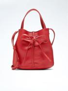 Banana Republic Italian Leather Bow Bucket Bag - Deep Red