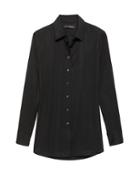 Banana Republic Womens Parker Tunic-fit Tencel Shirt Black Size Xs