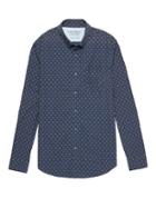 Banana Republic Mens Camden Standard-fit Luxe Poplin Fox Print Shirt Owl & Fox Size L