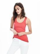 Banana Republic Womens Essential Ribbed Tank Size L - Hybrid Coral