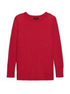 Banana Republic Womens Petite Machine-washable Merino Wool Crew Sweater Hot Red Size Xs