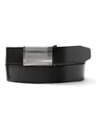 Banana Republic Mens Plaque Buckle Leather Dress Belt Black Size 42