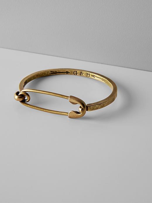 Banana Republic Womens Giles &amp; Brother Brass Safety Pin Hinge Cuff Size One Size - Brass