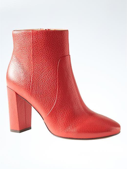 Banana Republic Block Heel Bootie - Scarlet Leather