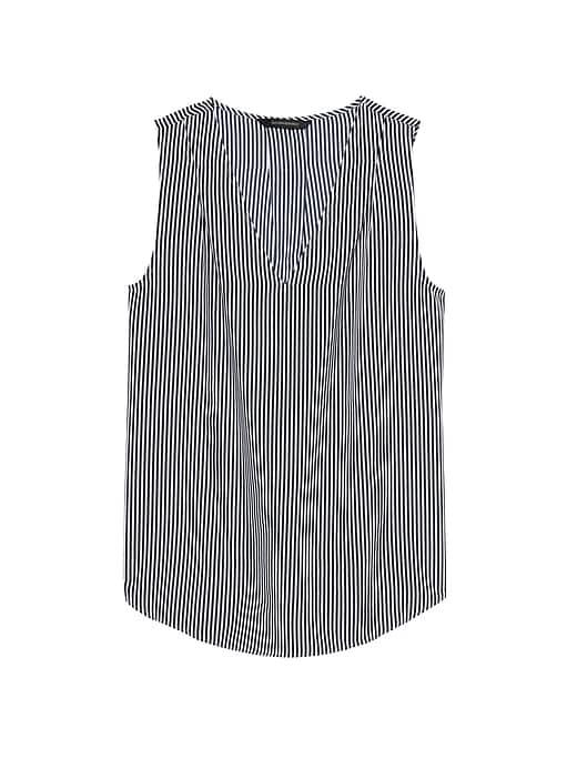 Banana Republic Womens Pleated Drapey Tank Navy Size L