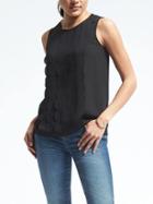 Banana Republic Womens Scallop Sleeveless Top - Black