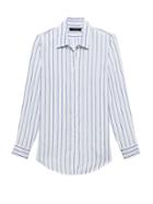 Banana Republic Womens Dillon Classic-fit Stripe Shirt White Size S