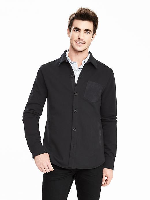 Banana Republic Mens Terry Worker Jacket Size Xl Tall - Black