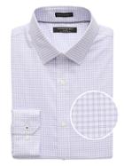 Banana Republic Mens Camden Standard-fit Non-iron Check Shirt Lilac Blush Size L