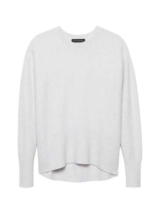Banana Republic Womens Stretch Cashmere Blend Crew-neck Sweater Light Gray Size Xl