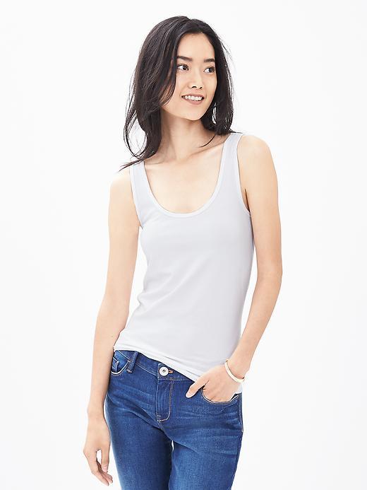Banana Republic Womens New Essential Tank Size L - White