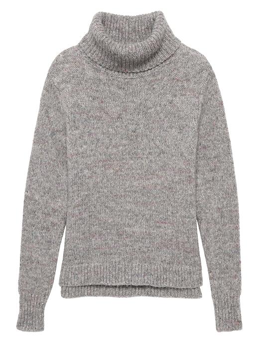 Banana Republic Womens Confetti Wool-blend Turtleneck Sweater Medium Gray Size Xs