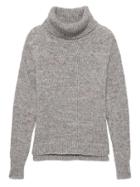 Banana Republic Womens Confetti Wool-blend Turtleneck Sweater Medium Gray Size Xs