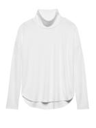 Banana Republic Womens Luxespun Turtleneck T-shirt White Size Xs