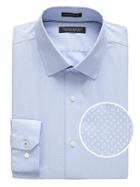 Banana Republic Mens Camden Standard-fit Non-iron Confetti Print Dress Shirt Allports Blue Size Xs