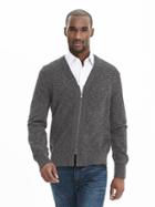 Banana Republic Mens Bonded Zip Cardigan Size L Tall - Dark Gray