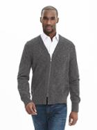 Banana Republic Mens Bonded Zip Cardigan Size L Tall - Dark Gray