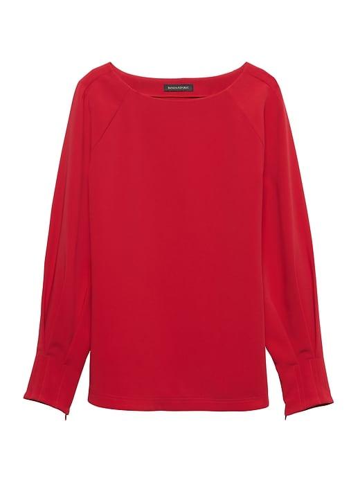 Banana Republic Womens Petite Zip-cuff Top Red Sunset Size M