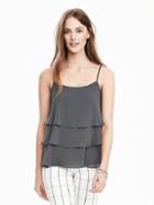 Banana Republic Womens Sleeveless Tiered Ruffle Top Size L - Vintage Gray