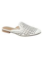Banana Republic Womens Demi Perforated Slide White Leather Size 8